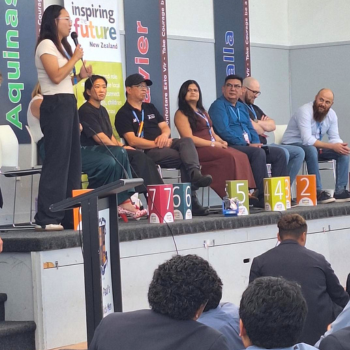 Speakers at the Auckland Airport Inspiring the Future event